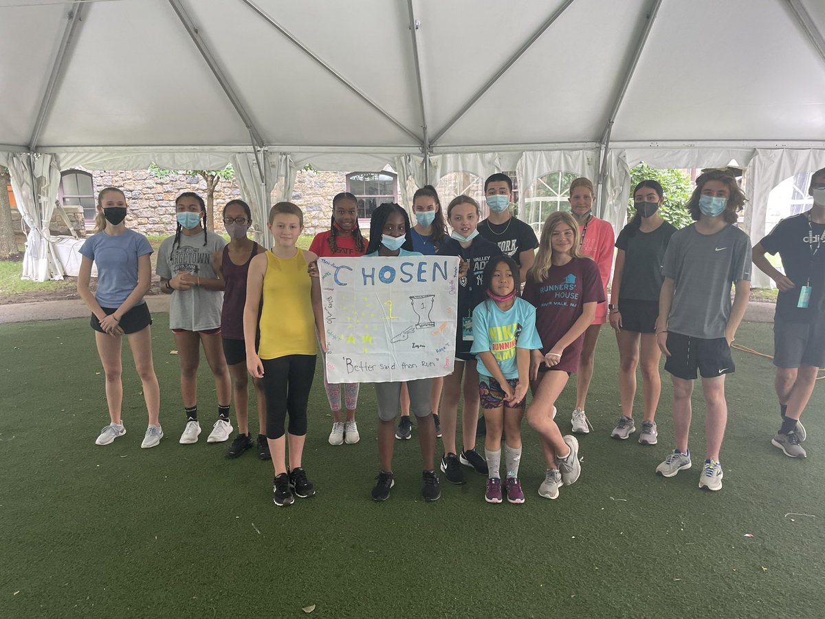 TeachBusinessEd's tweet photo. Day 1 in the books. A lil 🌧didn’t deter us! #Strength #Conditioning #Drills #PoolWork and most importantly our Team Flags are complete! @hazelclarktv #ClarkFamilyRunningCamps https://t.co/sp3iAq39Vv