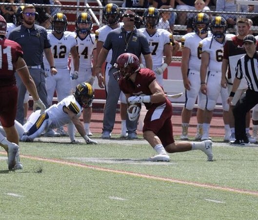 CFB247's tweet photo. Michael Feaster 
Muhlenberg College, Wide Receiver 2018-2022 https://t.co/cDr6E1xdO2