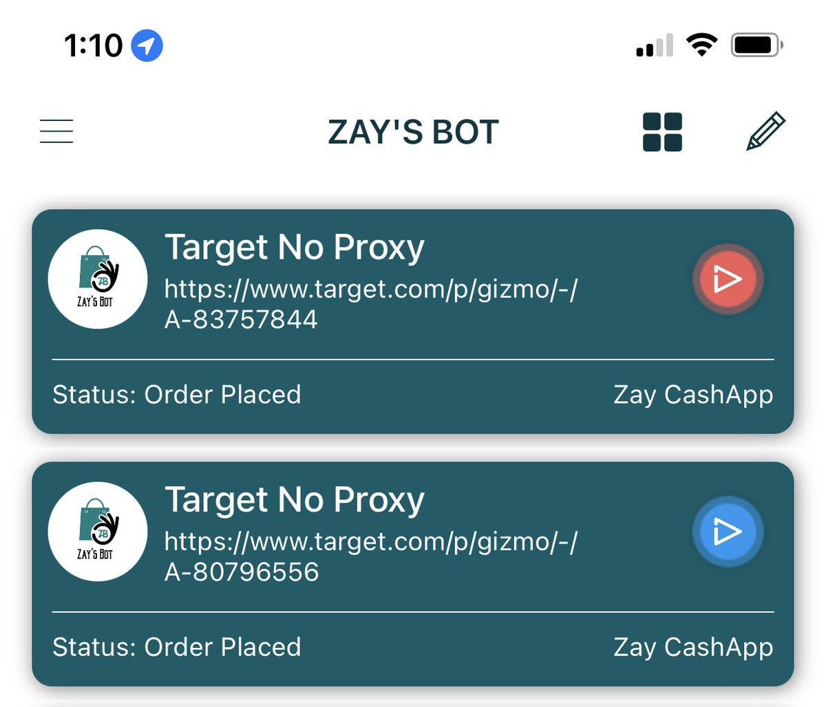 ZaysBot's tweet image. Just pushed out Target no proxy update to our users. 😁 Checkout speed is insane. Working on another big feature for the current users. 🤩📈📈📈