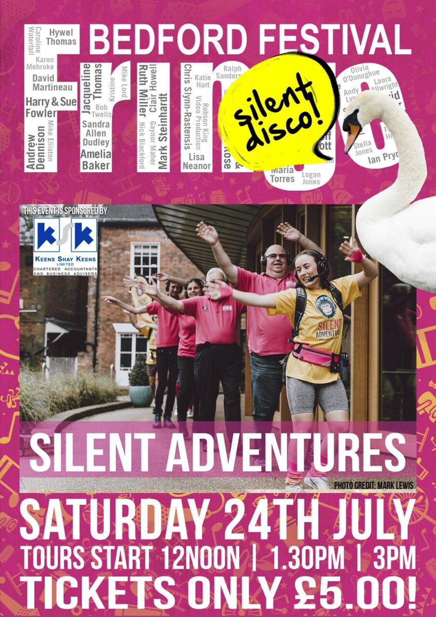 Not long now until the #SilentAdventures tour of Bedford sights as part of #Bedfringe festival 🎧🎤

Tickets are amazing value at £5 each!

wu.to/3oNH6a