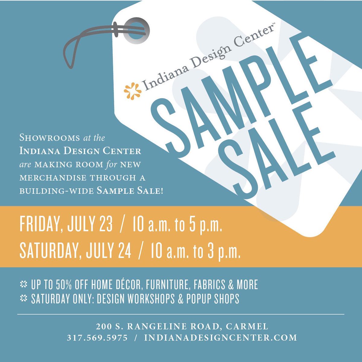 DraperyStreet's tweet image. Save the date for the annual Indiana Design Center sample sale! Enjoy special showroom markdowns, promos, and more. #carmelindiana #indianapolis