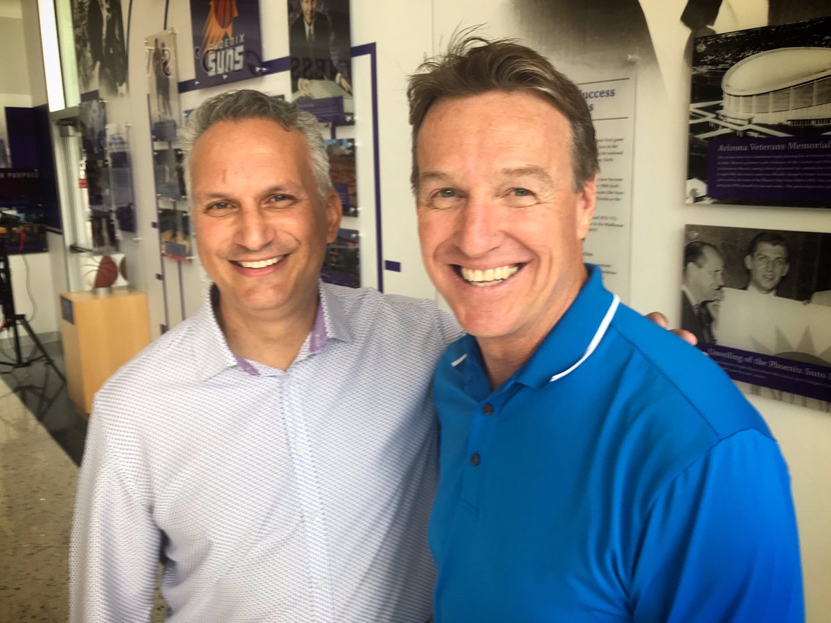 TomFergusFox10's tweet photo. Such a pleasure running into former AZCentral sports writer Paul Coro this morning. The former Phoenix Suns beat writer is at Grand Canyon University now & gave us a tour of the Jerry Colangelo Museum. Plenty of funny Suns stories & great memories. @suns 🏀 @gcu #PhoenixSuns https://t.co/LTWK4fDQ8l