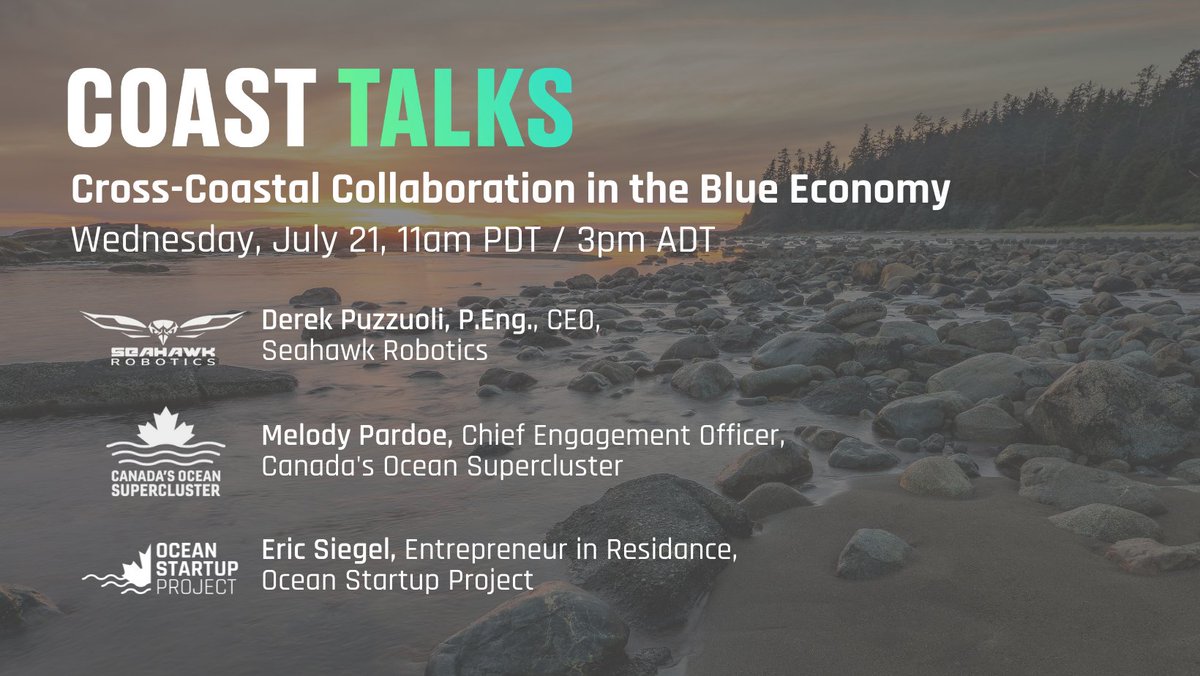 Have your registered for Coast Talks yet?

You'll hear from ocean leaders and entrepreneurs about the potential collaboration across Canada from coast to coast to coast!

#OceanNation

events.r20.constantcontact.com/register/event…