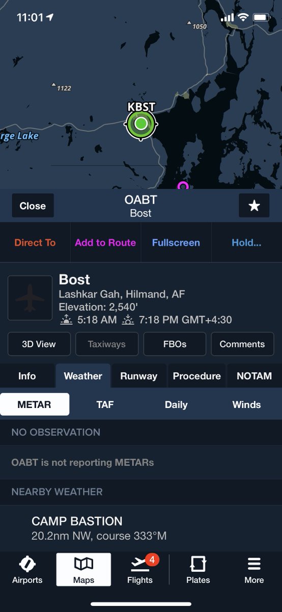 Hmmm. Checking info on Belfast airport in Maine, and Foreflight thinks I'm interested in Lashkar Gah.