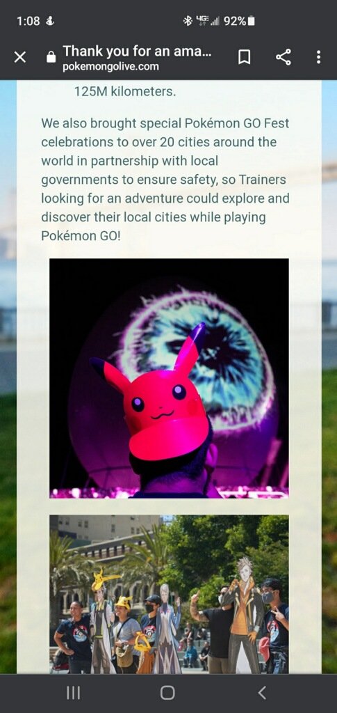 diamondx02's tweet photo. Boyfriend was lucky enough to be a featured picture on the PokemonGoLive blog!! Cool photo! Shoutout cameraman I'm sorry I didn't ask your name.  #PokemonGOFest2021 #pokemonGOChicago #Chicago #PokemonGo https://t.co/0Zn48QgIsb