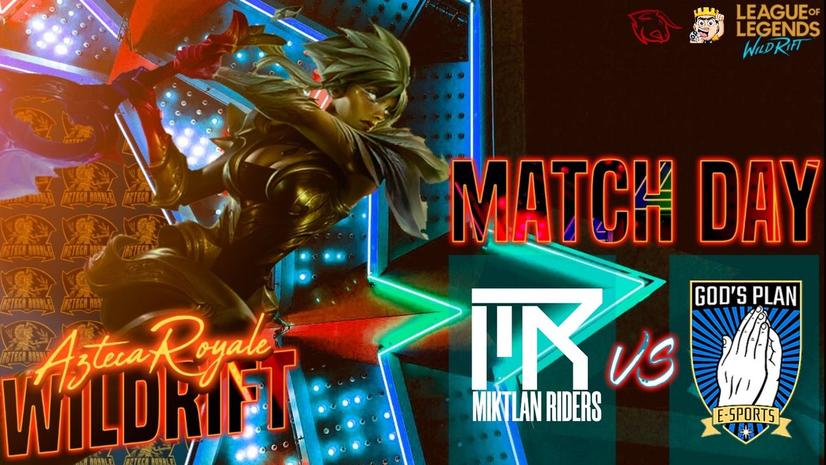 Azteca Royale League (@aztecaroyale) on Twitter photo #WR #LAN
¡SEMIFINALES!
Esta noche tendremos el primer partido de Semifinales, Miktlan Riders entra en acción!
<a href="/MiktlanRiders/">MIKTLAN RIDERS</a> vs <a href="/Comeongdp/">GOD'S PLAN</a>
🕘 10:00 PM 🇲🇽
#WRGrietaAzteca #WR #LAN
¡SEMIFINALES!
Esta noche tendremos el primer partido de Semifinales, Miktlan Riders entra en acción!
<a href="/MiktlanRiders/">MIKTLAN RIDERS</a> vs <a href="/Comeongdp/">GOD'S PLAN</a>
🕘 10:00 PM 🇲🇽
#WRGrietaAzteca