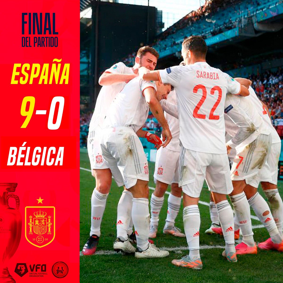 SpainNT_PS's tweet photo. ¡¡VICTORIA!!

Avanzamos a CUARTOS DE FINAL de la Eurocopa de @acf_proclubs tras imponernos ganar la eliminatoria contra Bélgica con 6-0 y 0-3 en los dos partidos. https://t.co/1ndNnXKJFA