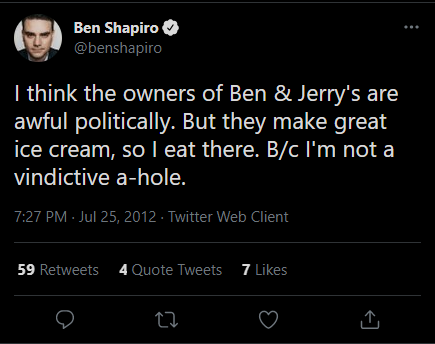 Ben Shapiro back at it again with conservative Cancel Culture