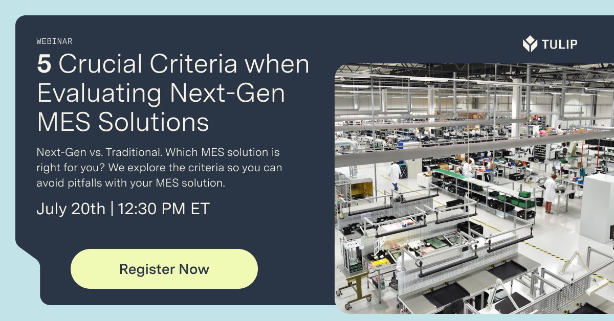 Leanenablement's tweet image. Rigid, poor user experience, inaccessible real-time data. Sound familiar? 

Register for tomorrow&apos;s webinar led by our partner @tulipinterfaces:
hubs.li/H0SpNkG0

#frontlineoperations #manufacturing #mes #manufacturingapps #webinar