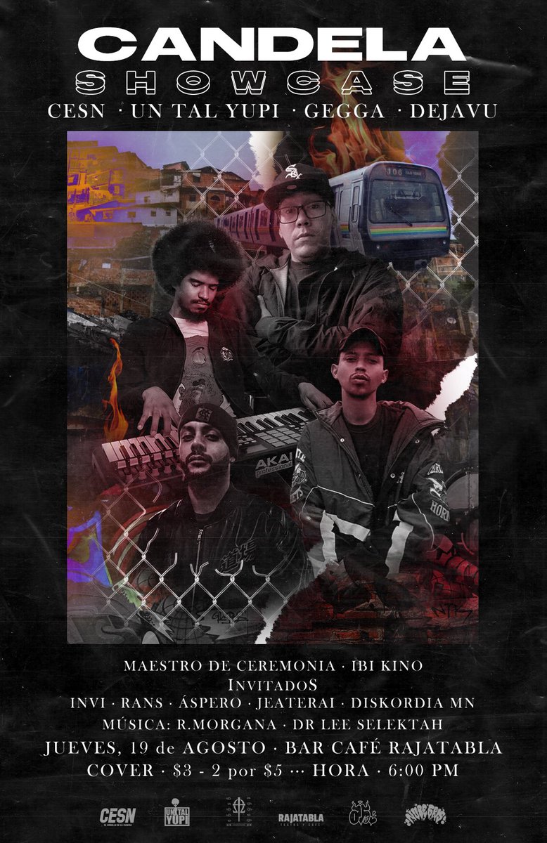 People, estaré presentándome en el showcase de “CANDELA EP” de los hermanos <a href="/UnTalYupi/">Un Tal Yupi</a> y #CESN, junto a <a href="/geggabanda/">Gerardo Altera</a>, <a href="/DEJAVUBOLIVAR/">DEJAVU BOLIVAR</a> y otros hermanos este 19 de Agosto en el Bar-Café Raja Tabla. Póster hecho por <a href="/alprazolanny/">baby pi$tola</a> x @aspero_pc Activos 🔥🔥🔥🔥🔥🔥🔥🔥