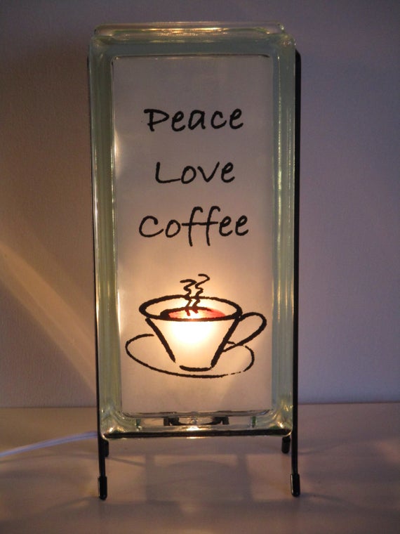 RubyPerry11's tweet image. Peace Love Coffee lamp tinyurl.com/yzf4pulr via @EtsySocial #homedecor #retro #coffeegift #coffeeglassblock