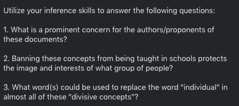 carissanic's tweet photo. HEY! lets talk about #SB3 

If i were an english/social studies teacher, this is an exercise we'd do in class. 

y'all said we can't teach CRT but did anyone say we can't teach about the legislation y'all passed to ban CRT? 👀 #loophole?

anyways, I'd love to hear y'alls answers https://t.co/XRB9FKfpai