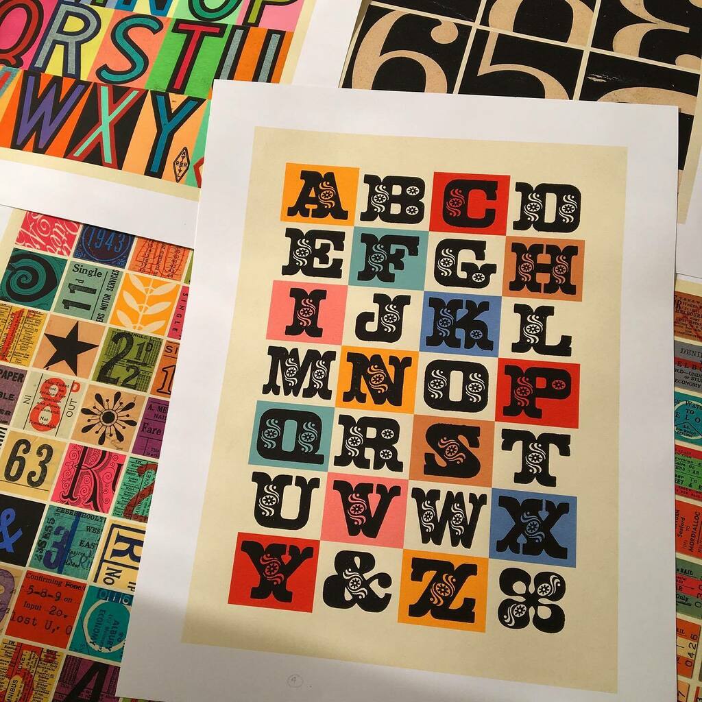 julia_trigg's tweet photo. New prints @kingandmcgaw 

#midcenturymodern #tuscanfont #midcenturydesign #displayfont #decorativeletters #atoz #ephemera #vintagetype #contemporarycollage #letterpress #woodblock #vintageletters #alphabetart #nurserydecor #midcenturyhome #vividcolour #… https://t.co/h2ja50Fowq https://t.co/M4BgYg4MOX