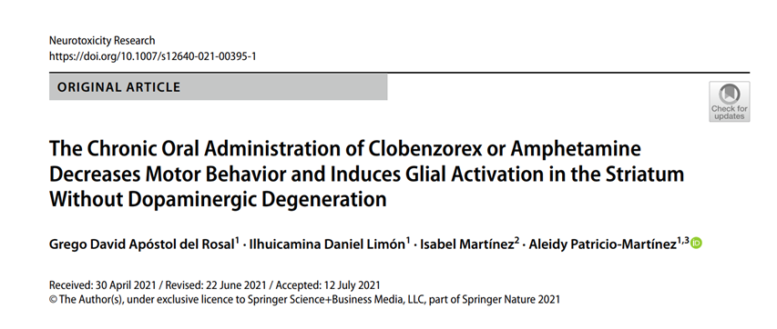 LabLimon's tweet photo. Articulo publicado por nuestro grupo de trabajo en la revista #Neurotoxicity_Research de @SpringerNature https://t.co/QiVLkgrR20 

Sobre los efectos tóxicos del #Clobenzorex. @FCQBUAP1 @BUAPoficial @TiempoCiencia @bibliotecasbuap @Aleidy_Patricio @LabLimon @isabelmg2 https://t.co/Esxpz6RO6h