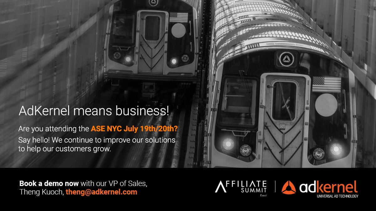 adkernel's tweet image. We&apos;ve arrived! If you&apos;re attending the #affiliate Summit in NYC, let&apos;s meet to discuss your programmatic needs. @tkuoch #AffiliateMarketing