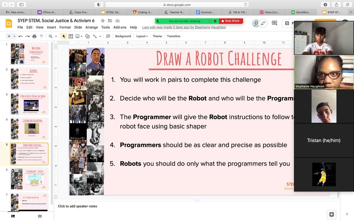 stemkidschamp's tweet photo. Another wonderful day with our SYEP YM &amp; YWHA program! Today our students continued using App Lab on @codeorg and learned what algorithm means. They also worked on a robot project where they were paired up. Our STEM icon was @BrandonTory! 

#CSForSocialJustice #stemkidsnyc https://t.co/Pz11qqt647