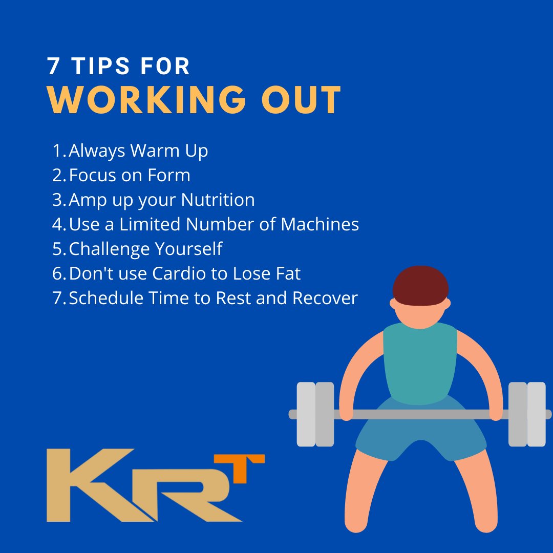 KRTRelief's tweet photo. 7 Tips for Working Out 💪

#KRT #CrampRelief #KRTechnologies #MuscleCramps https://t.co/atUtu57Xbv