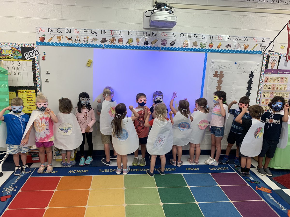 What makes a Superhero? Someone who is kind and a good friend! That’s our new kindergarteners’ superpowers! #beartavernpride
