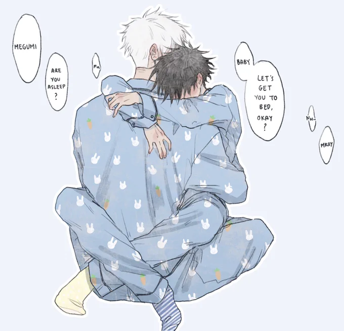 GOOD [time of the day] HAVE YOU SEEN GOFUSHI TODAY? Now you have! Or Megumi who gets clingy when he's sleepy ft. their (Satoru's choice) matching pajama (Megumi likes it)#고죠후시 #五伏 