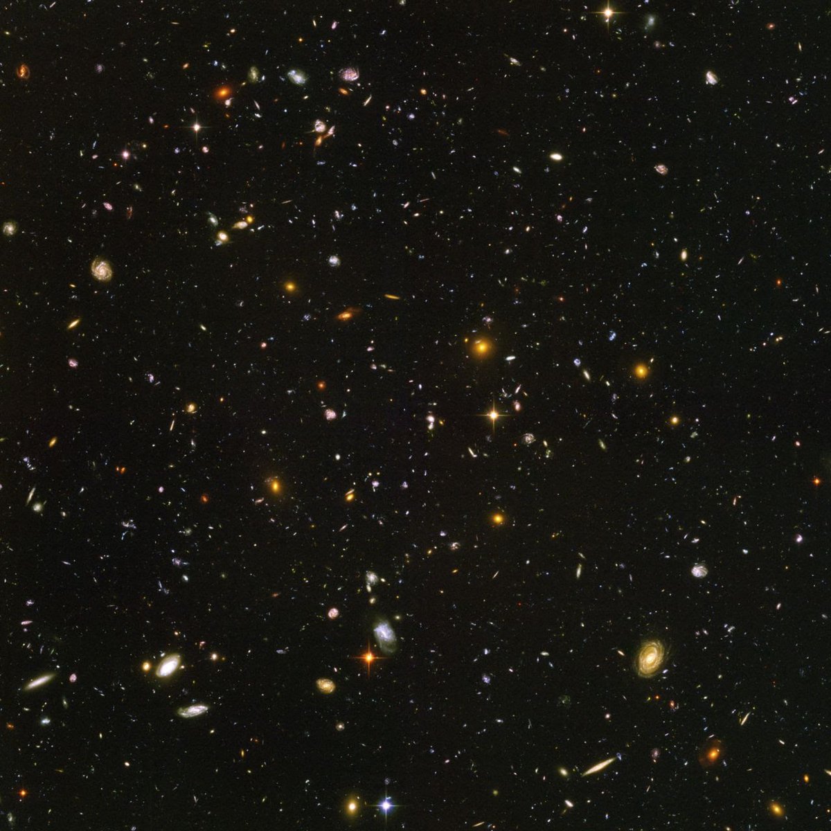 "For small creatures such as we the vastness is bearable only through love."

— Carl Sagan

Setiap titik pada foto Hubble Ultra Deep Field image ini adalah sebuah galaksi.

Selamat gini hari, Terran.