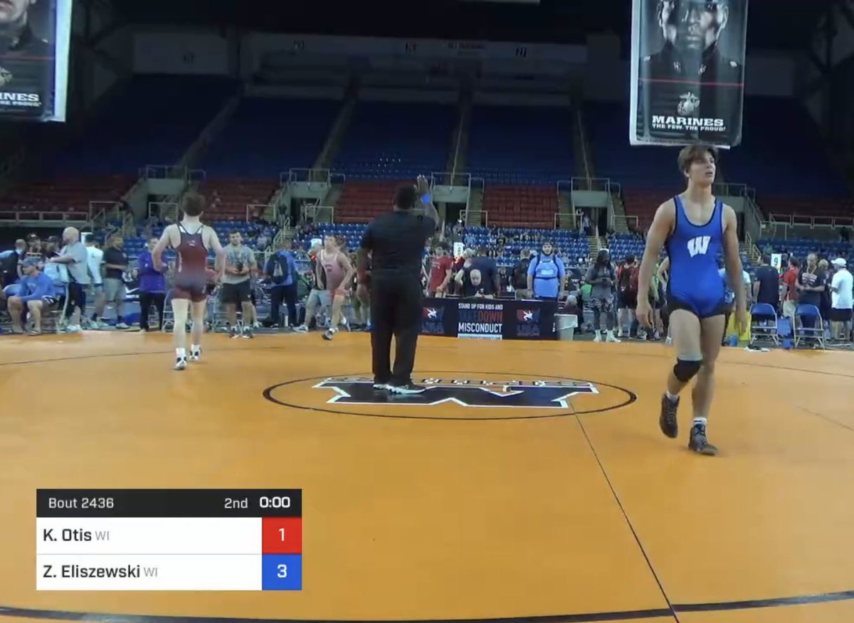 Mukwrestling's tweet photo. Congratulations to Zach Eliszewski &amp; bringing home a stop sign.  8th place at U16 #152 lbs.  Our 3rd All-American in Mukwonago wrestling history at Fargo.  Outstanding tournament Zach! https://t.co/o6nd3gRA9z