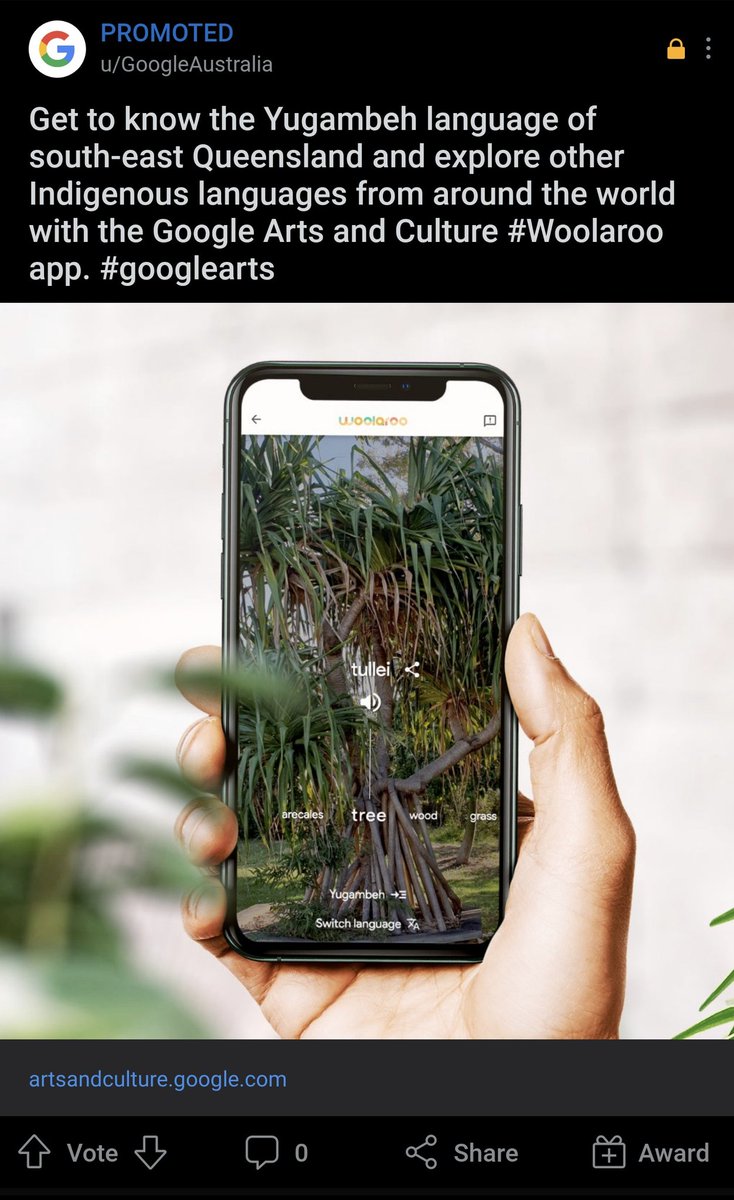 Did <a href="/Google/">Google</a> just post an ad on Reddit with an image of their app on an iPhone? I mean it's fine, most of their apps are on iPhone, it's just a little weird 😂