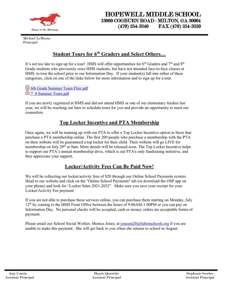 Hopewell Middle PTA tweet media