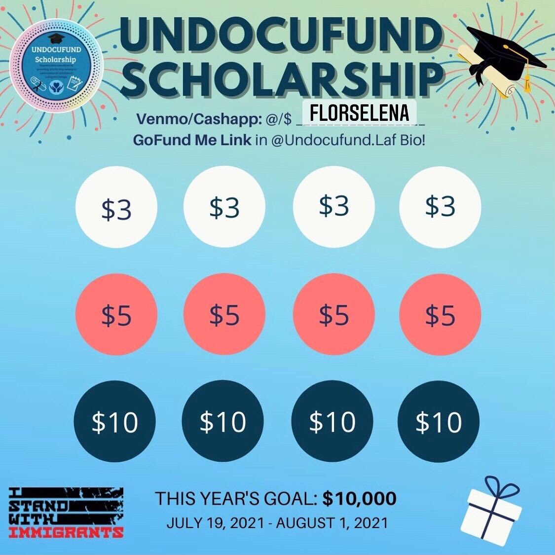 FlorSelena_'s tweet image. UndocuFund Update: We have filled up 10.5 boards so far! 🥳🥳🥳 You think we can reach our first $1,000 by tonight?! 🥳🥳🤩