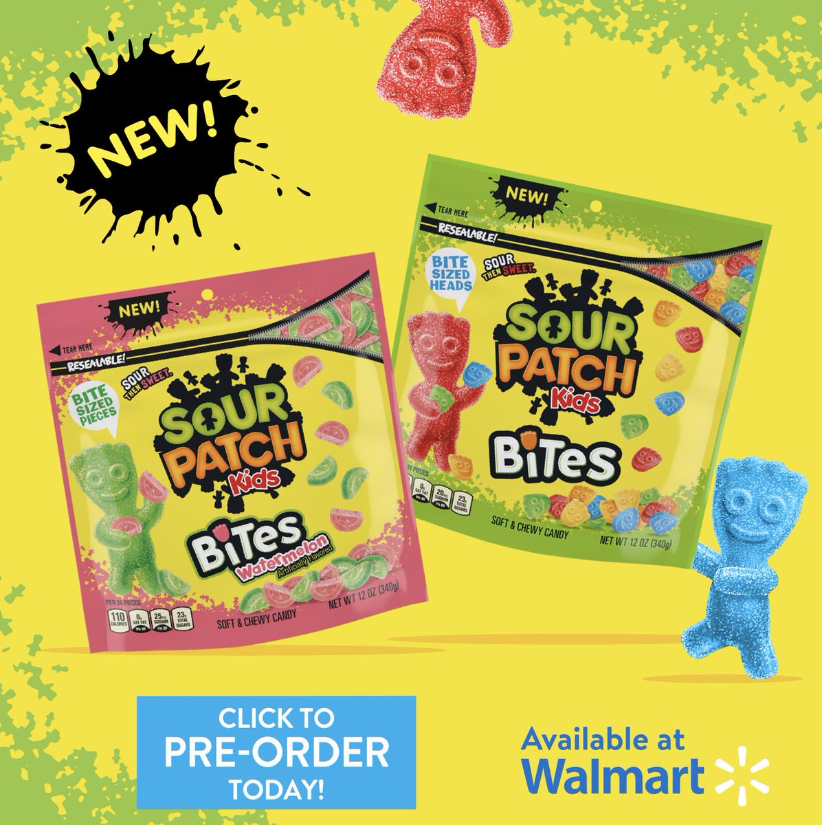 VickiRutwind's tweet photo. #ad Want something to smile about? SOUR PATCH KIDS Bites are coming to @Walmart! It is the same candy we all know and love but in smaller bite size pieces! Preorder them beginning on 7/19! (https://t.co/IgF9g9SAjh) #sourpatchkids #snacks @SourPatchKids https://t.co/OBsmf7bS2a