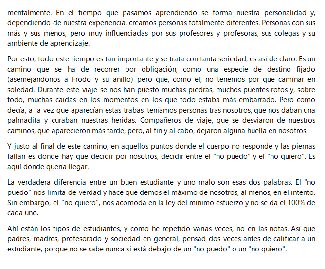 KarManiatic's tweet photo. Dejo por aquí el texto que escribí para mi graduación de 2ºBach, por si puede interesarle a alguien. Gracias al que lo lea https://t.co/kfRRwmHteF
