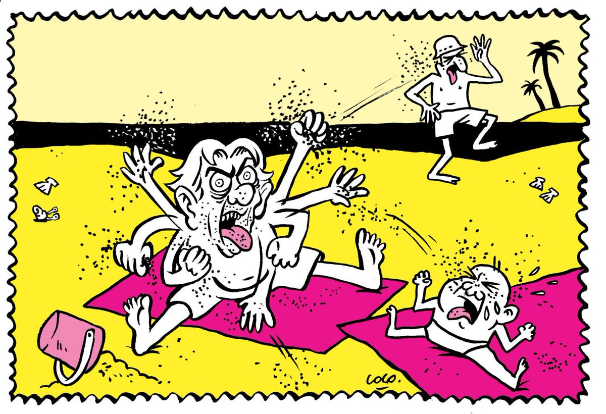 libe's tweet image. 🏖 La carte postale de @cocoboer : @JLMelenchon à la plage