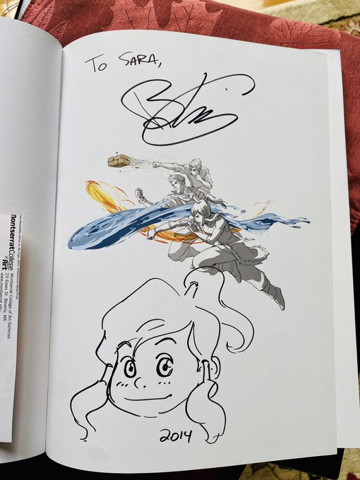 Left: it's 2014, I'm a high schooler. I got my signed copy of the Legend of Korra art book when I met one of the co-creators. Told him I became an artist because of the Avatar series.

Right: 2021. I get to share that I co-created an official Avatar story for Free Comic Book Day. 