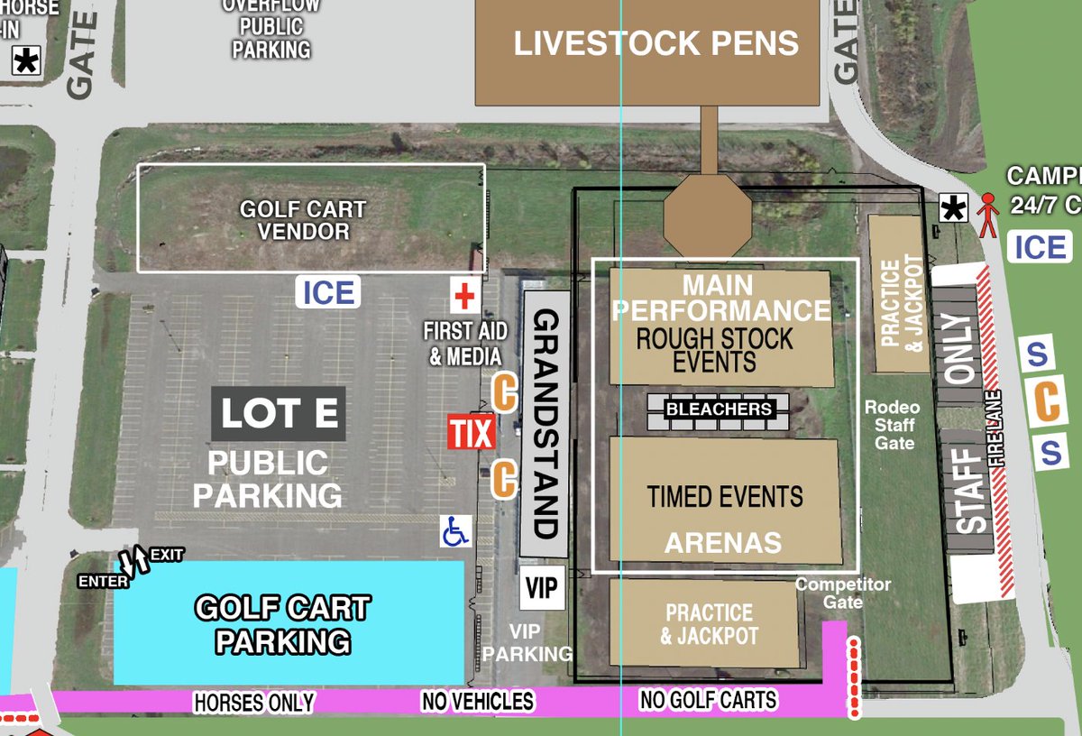 NHSFRLincoln's tweet photo. @OfficialNHSRA  UPDATE: Golf cart parking at Main Performance arena is now moved to the SOUTH SIDE of Lot E. See updated map below. 

Please pay attention to marked signs and parking guides. 

Thank you for your help! https://t.co/lOSth8Is6U