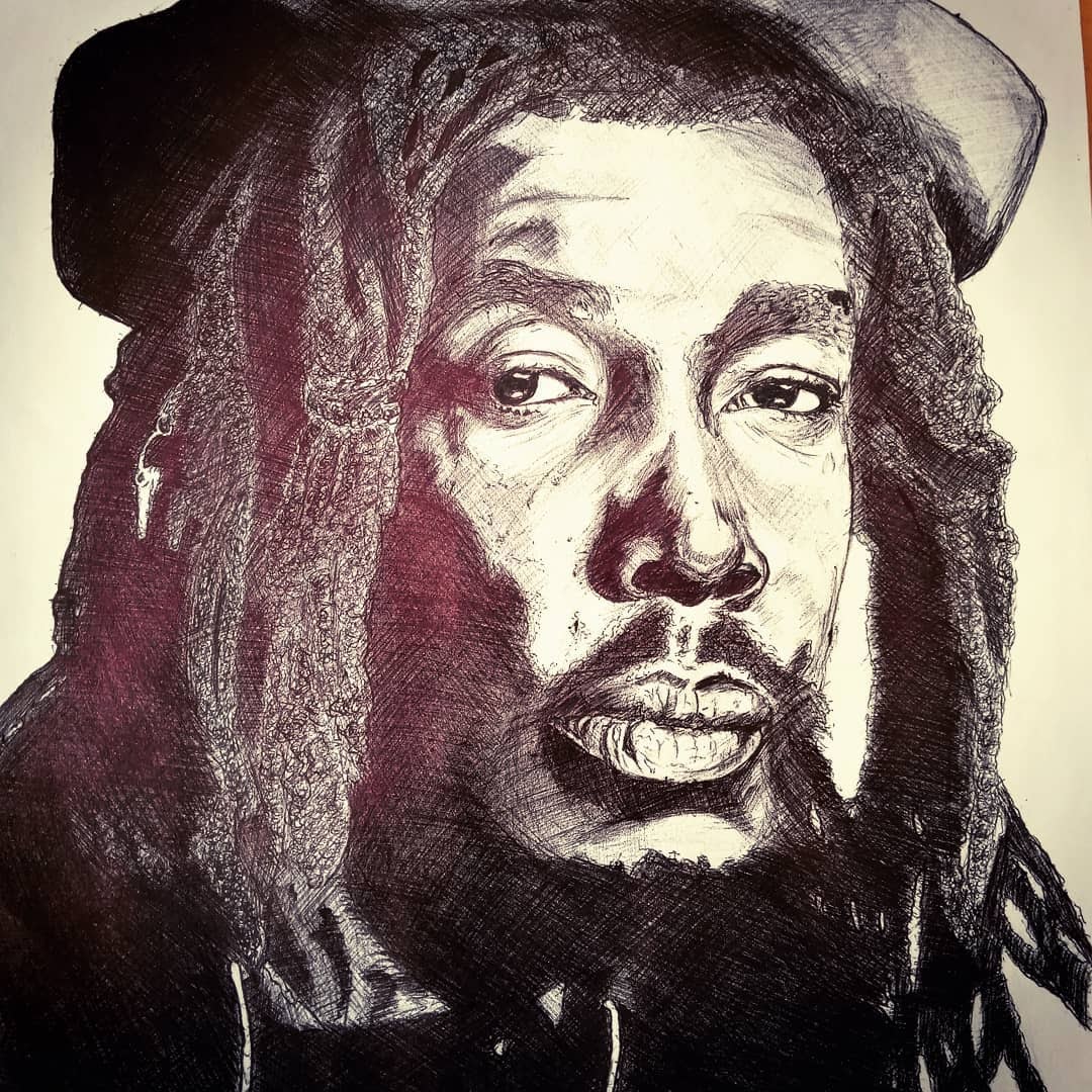 PeterTosh's tweet photo. It’s #ToshTuesday, Tosh Army 🙌🏿 This week’s feature is from Instagram user @__art_k, made with a just a pen. Great work, bredda 🔥.

#PeterTosh #ToshTuesday #Jah #Rastafari #ToshArmy #Reggae #Artists #IGArtists #Portraits https://t.co/Fea3tUIymo