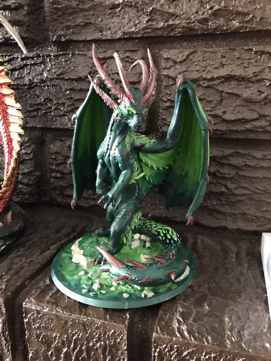 ebilrubberducki's tweet photo. After a trip to Warhammer in Cardiff last weekend I picked up some paints to finally get started on my forest dragon, I’m quite happy with the results and enjoying myself too! I’ve even started my next project, a Kickstarter I backed https://t.co/ZO6xoNYwZZ