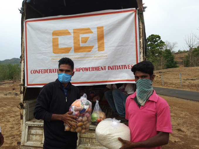Sunil ji belongs to Below Poverty Line Tribal group. He lost his temporary labour job and little provisions that he had has got exhausted. He received food provisions adequate for 1 month from <a href="/CEIempowers/">Confederation of Empowerment Initiatives (CEI)</a> for his entire family.  #CEIReliefInitiative