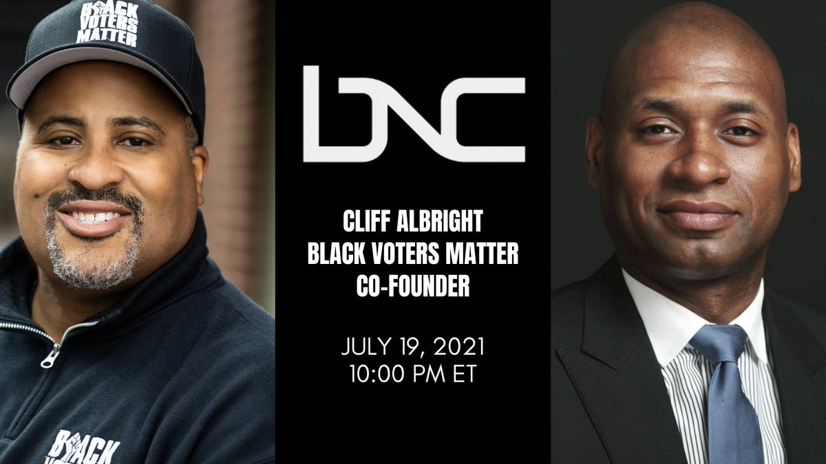 BlackVotersMtr's tweet image. Join our Co-Founder and Executive Director, @cliff_notes, on @BNCNews at 10 PM ET with @CharlesMBlow to discuss voter suppression and the Senate hearing in Georgia. #BlackVotersMatter ✊🏾