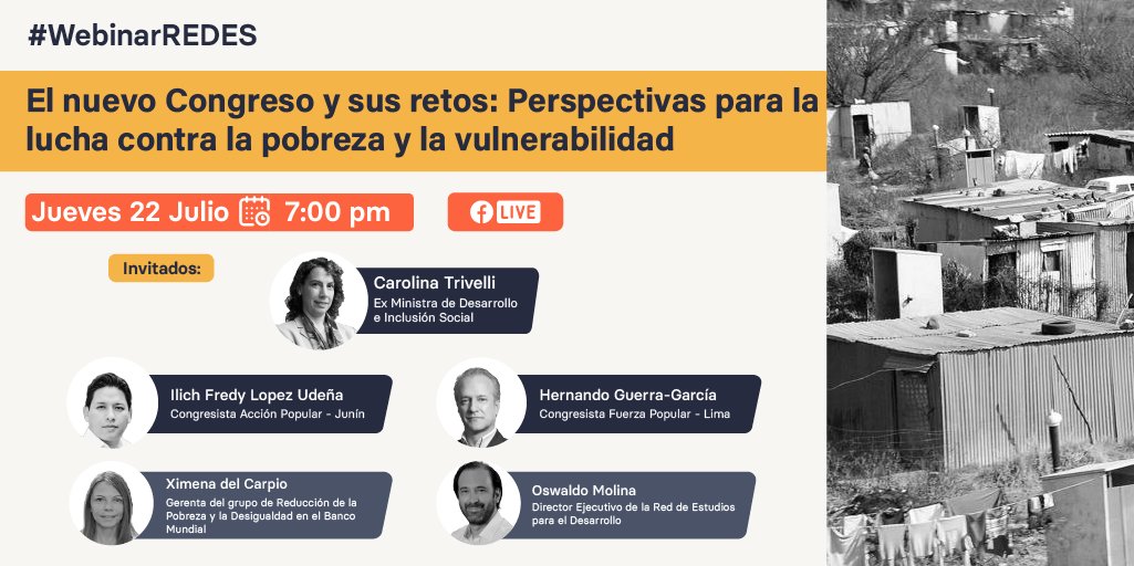 redesarrollope's tweet photo. 🌐#WebinarRedes El nuevo congreso y sus retos: 𝐏𝐞𝐫𝐬𝐩𝐞𝐜𝐭𝐢𝐯𝐚𝐬 𝐩𝐚𝐫𝐚 𝐥𝐚 𝐥𝐮𝐜𝐡𝐚 𝐜𝐨𝐧𝐭𝐫𝐚 𝐥𝐚 𝐩𝐨𝐛𝐫𝐞𝐳𝐚 𝐲 𝐯𝐮𝐥𝐧𝐞𝐫𝐚𝐛����𝐥𝐢𝐝𝐚𝐝
 📅 Jueves 22 de Julio
⌚️7PM
🔴 En vivo vía Facebook Live🔗👇
https://t.co/Ssdvb5o0PN https://t.co/2ph7JD5Bdo