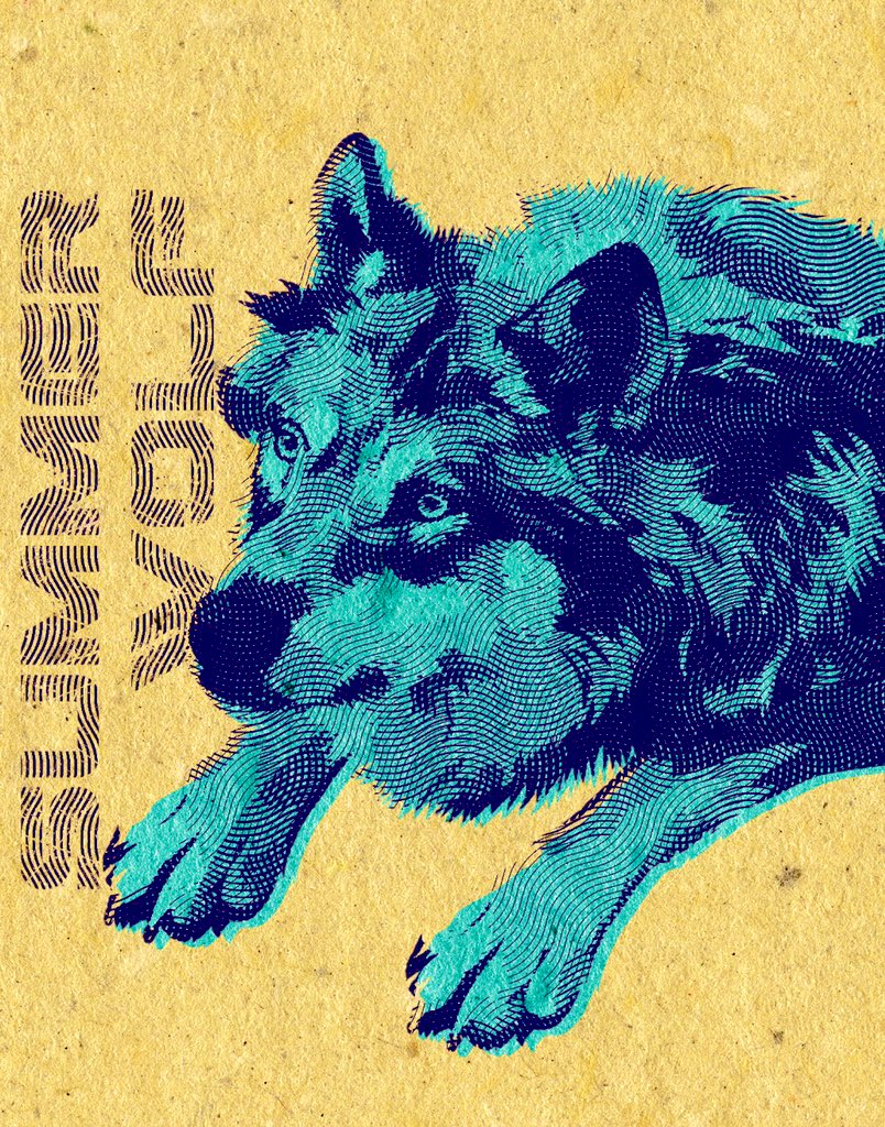 夏の青いオオカミ
#wolf #イラレ #フォトショ #Photoshop 