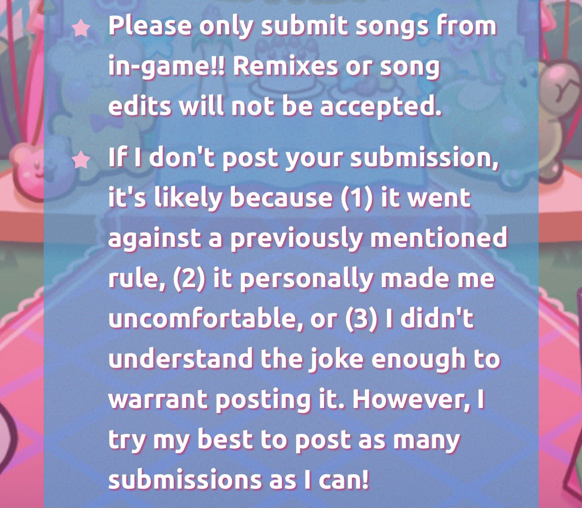 fittingCRmusic's tweet photo. reposting the submission rules! https://t.co/mA9iFLwNVK
