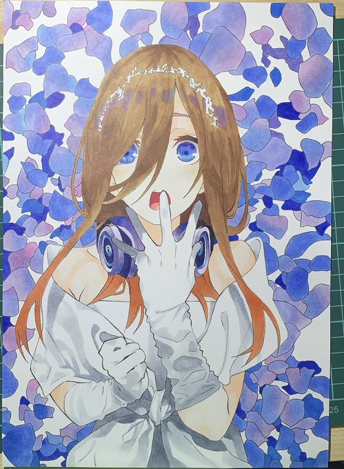 もろさんがTwitterに投稿した中野三玖(五等分の花嫁)のイラスト。