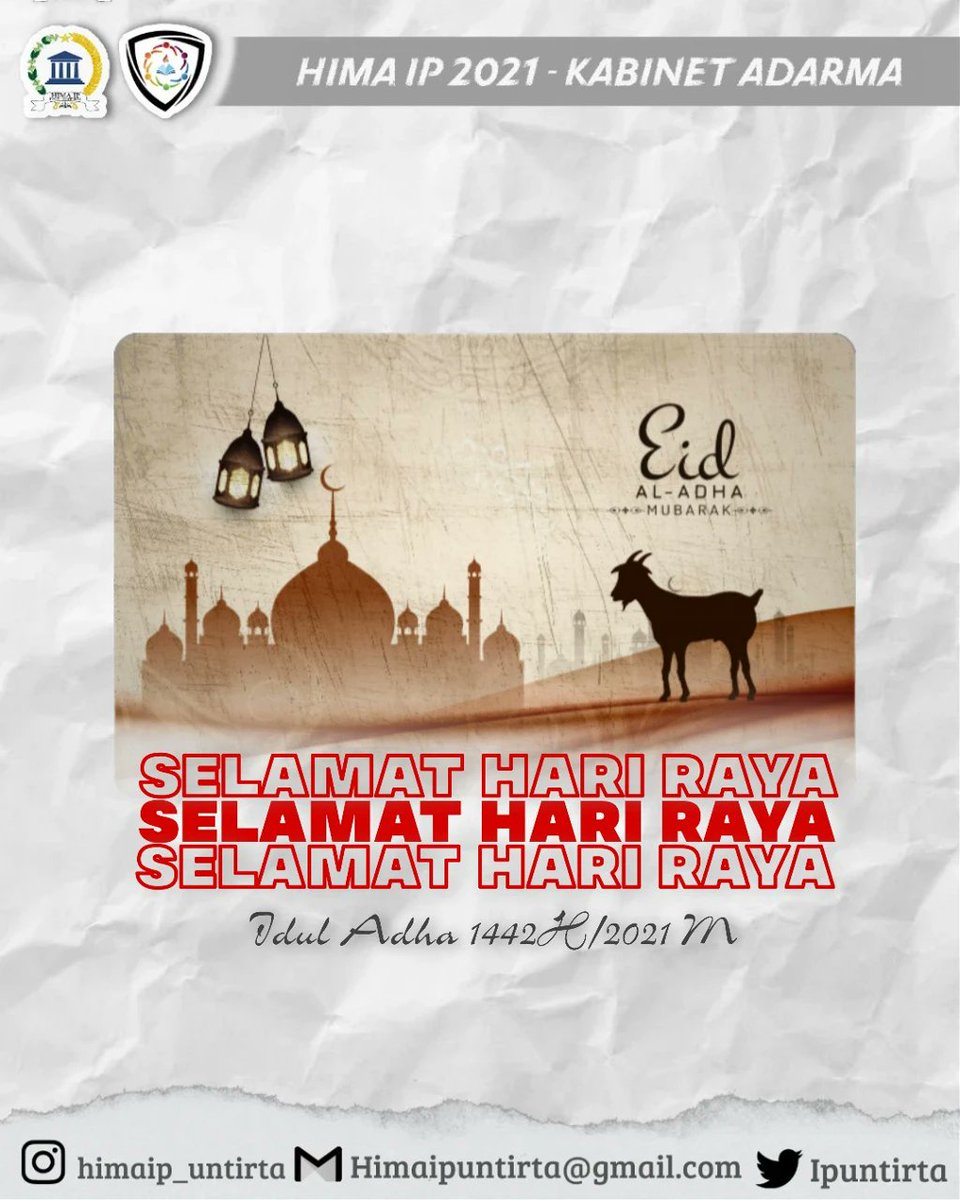 [ HARI RAYA IDUL ADHA ]

semoga dengan keberkahan berkurban pada tahun ini memberikan kita senantiasa untuk mendekatkan diri kepada Allah SWT. 

Minal aidin wal-faizin, mohon maaf lahir dan batin ✨

=========================
Departemen Advokasi dan Komunikasi Media.