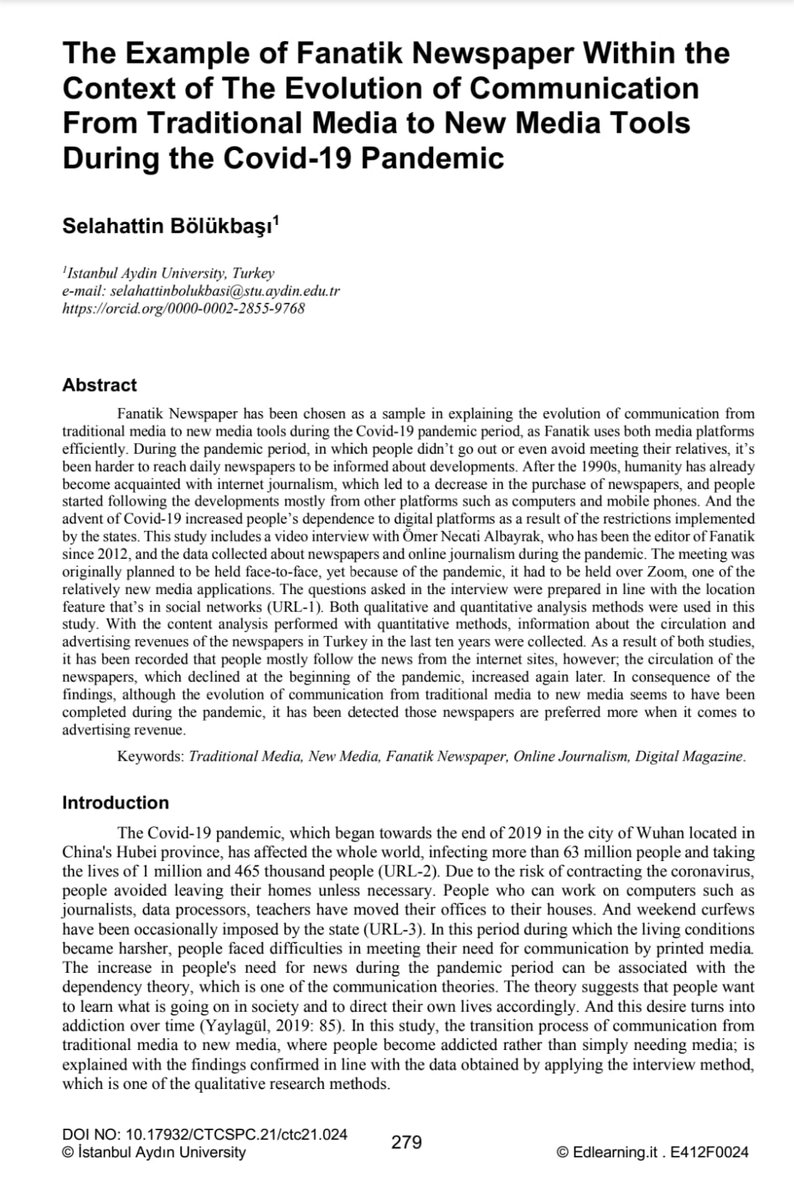 Yerel_Gercek's tweet image. #CTC2021 İletişim ve Teknoloji Kongresi&apos;nde sunduğumuz araştırma yazısı, Bildiri Kitapçığı&apos;nın 279. sayfasında yer alarak; İtalya’nın #EDlearning yayınevi tarafından yayımlanmıştır. bit.ly/3zaZfZW 
@iauyenimedya @YenginDeniz @TamerBayrak_  @fanatikcomtr @necatialbayrak5