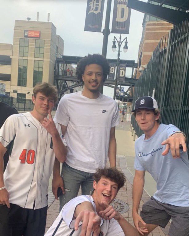 Woodward Sports Network on X: Cade Cunningham went to the @tigers game  today and looks right at home in Detroit 😏 #DetroitUp . . . . 📸:  @brennanjones40  / X