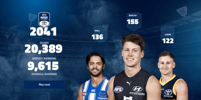 SamAndr02669724's tweet photo. #AFLFantasy Round 18 = 2041 - Rank 9615
Out = Langford &amp; Harmes
In = De Goey &amp; Neale
Grundy ©️
Harmes 🚑
Dusty 🚑
J Kelly 🚑?
Darcy 🚑?
Shocking week... flip of a coin for Neale or Oliver... https://t.co/RLmqCZZnPJ