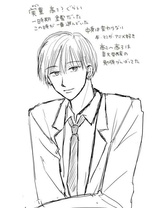 落書き

高校生の頃の実童

余裕あればまたちゃんと描きたい。。
#創作BL
#実童と志葉 