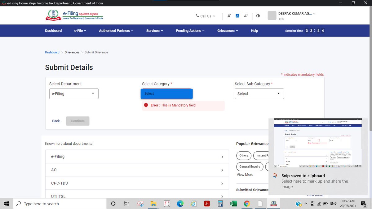 ProblemsInGSTN's tweet photo. How to make sure that no complaints are received on the Income Tax Website.

Make a Column mandatory, and don't load any options in that Column.

Jab kuch bhar hi nahi paaoge, toh complaint kaha se karoge.

@Infosys is genius! https://t.co/u29amyPuQ5
