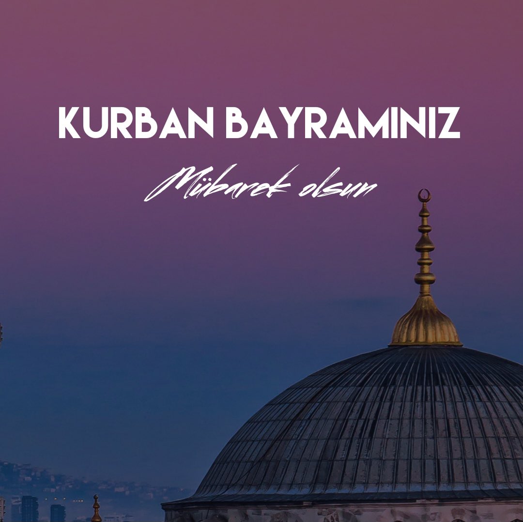 Mübarek Kurban Bayramını sevdiklerinizle beraber sağlıklı ve huzur içinde geçirmenizi dilerim.
#KurbanBayramı