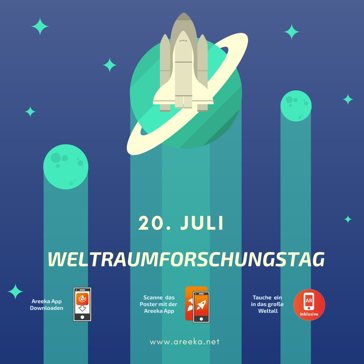 AreekaEdu's tweet photo. Kurzer Trip zur Apollo Mission? Mit der #AreekaApp kein Problem!
So geht's:
⬇️ Lade die Areeka App herunter
🤳 Scanne das Bild
🌍 Klicke auf die Weltkugel und platziere die Szene in deinem Raum!
#AreekaEdu #areeka #AR #augmentedreality #Education #WebAR #bringedutolife https://t.co/oYa3s9JFKV