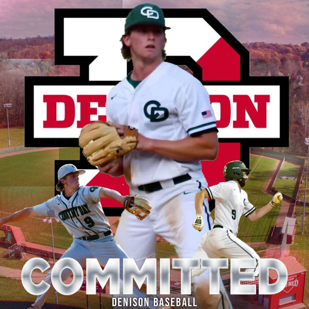 CWMiller13's tweet photo. I’m excited to announce that I will be continuing my academic and athletic career at Denison University! #gobigred @DU_Baseball @CCDSBaseball @OnDeckAcademy @Chad_Clark21 @EliteSportsAdv https://t.co/Ip4SCktubb